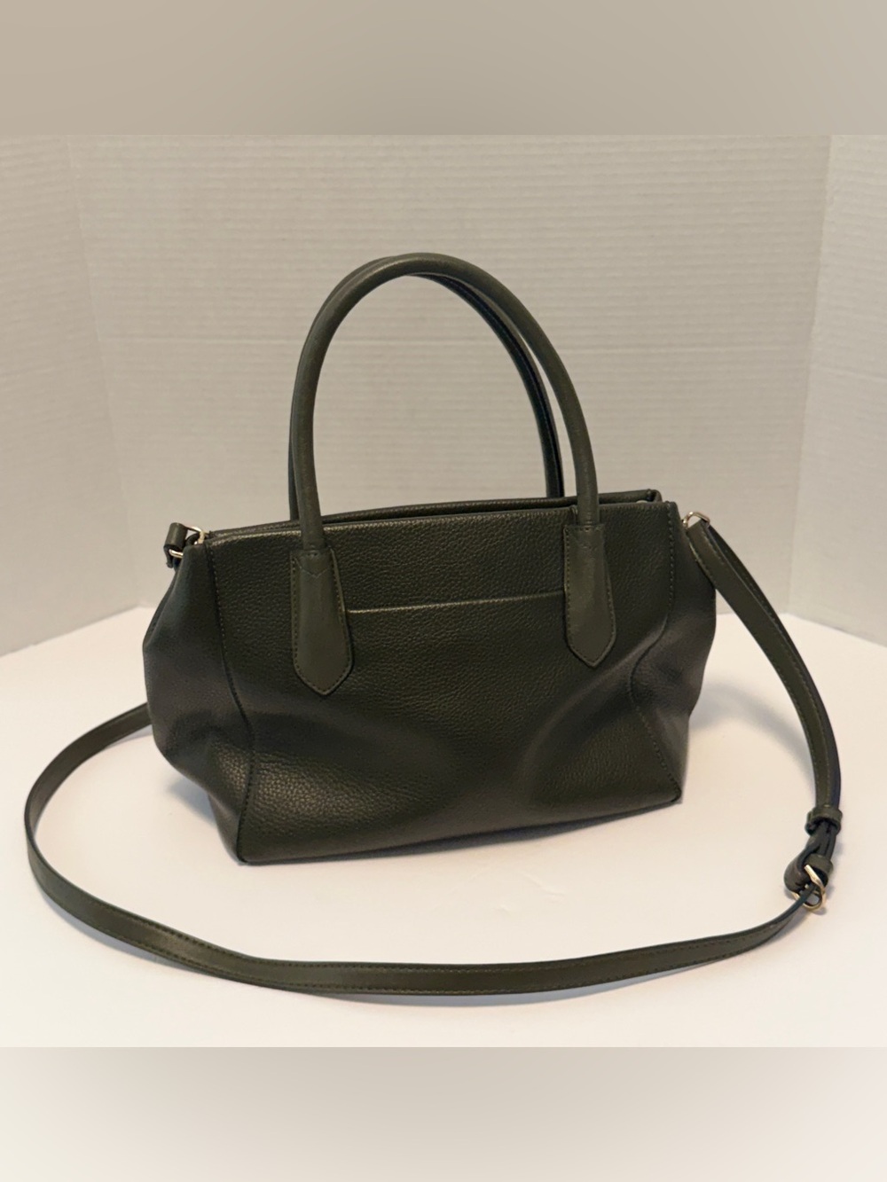 A NEW DAY Olive Green Pebble-Texture Boxy Handle Tote Purse with shoulder strap